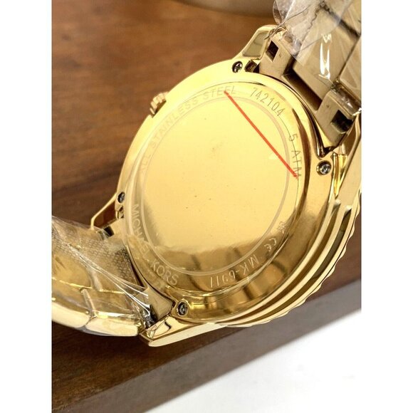 Michael Kors Women's Watch MK6911 Runway Gemmed Quartz 40mm Gold Stainless Steel - Picture 7 of 15